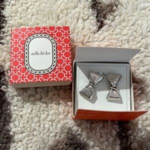 Stella & Dot Silver Bow Earrings